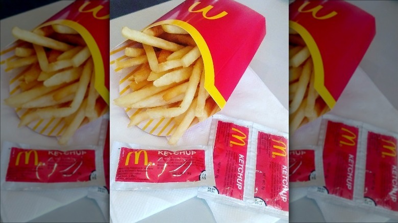 McDonald's fries and tomato ketchup