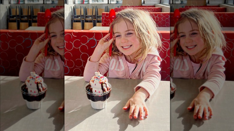 girl enjoying DQ sundae