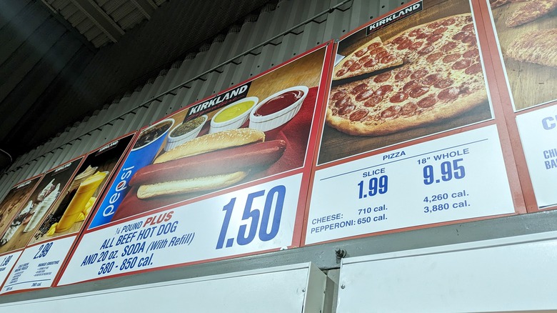 Pizza on billboard at Costco