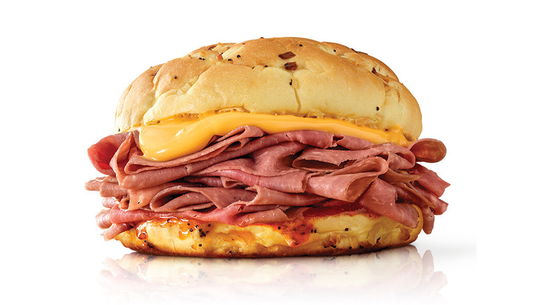 Arby's roast beef sandwich with cheese