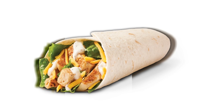 Chicken wrap with cheese and lettuce