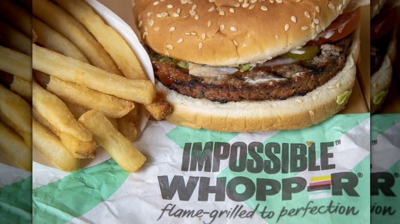 Impossible Whopper and fries