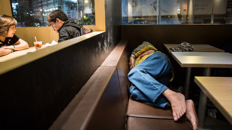 homeless man at McDonalds