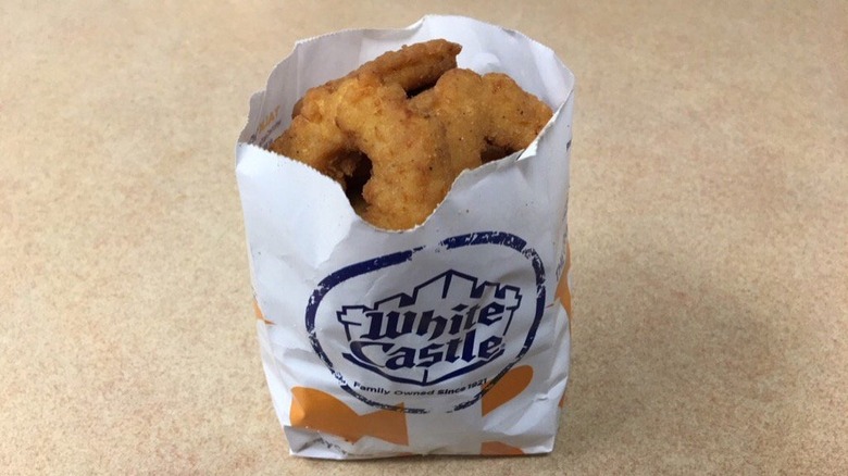 White Castle chicken ring order on counter