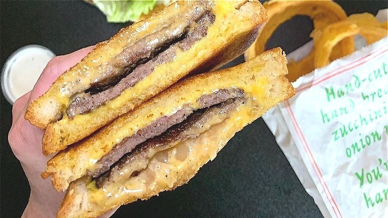 Patty melt close up 