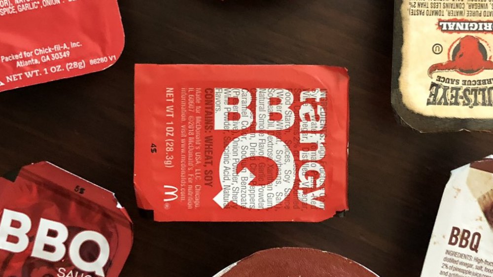 Collection of fast food BBQ sauces