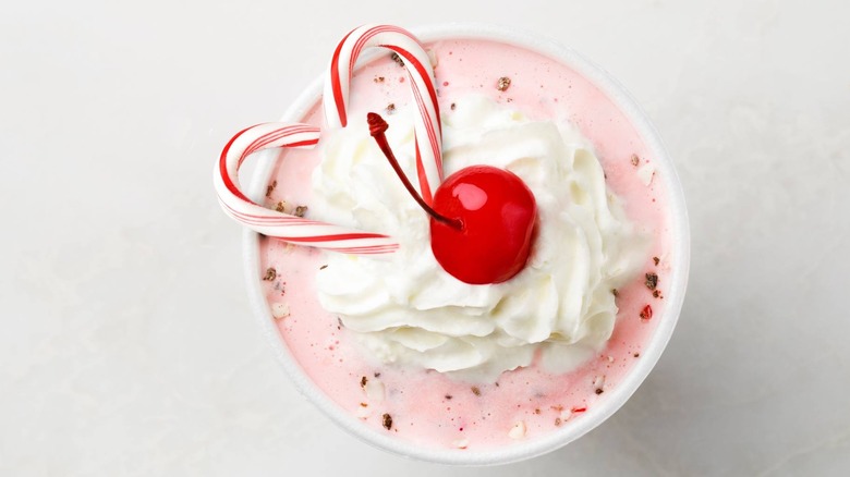 Shake with heart-shaped candy canes