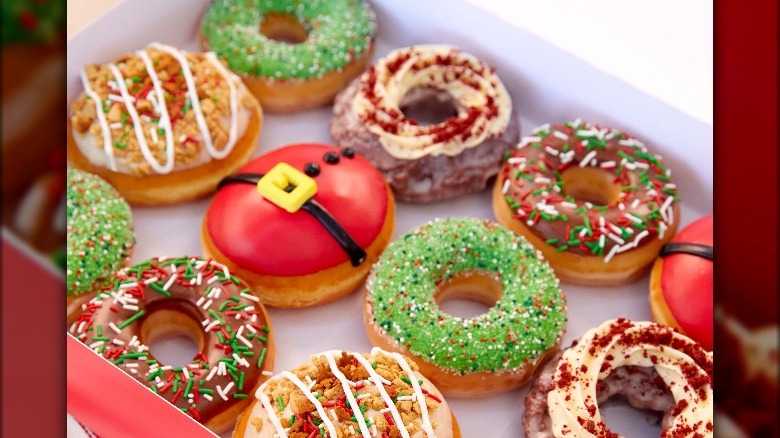 Box of Christmas donuts