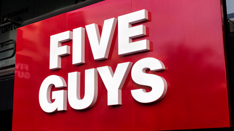 five guys sign