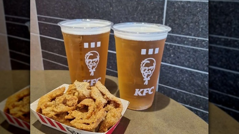 KFC chicken and beer