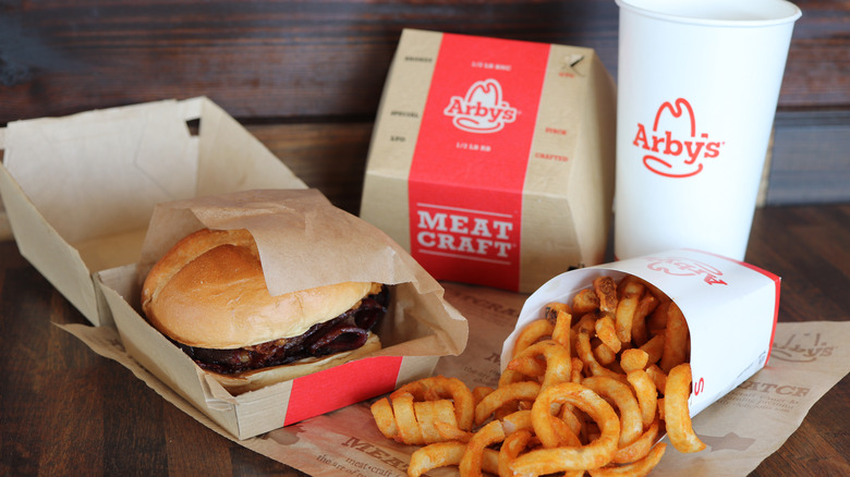 Arby's roast beef sandwich with fries