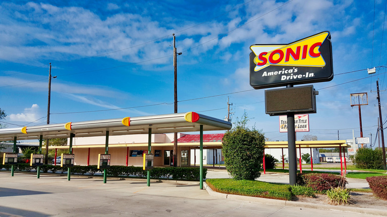 Sonic sign and drive-in spaces