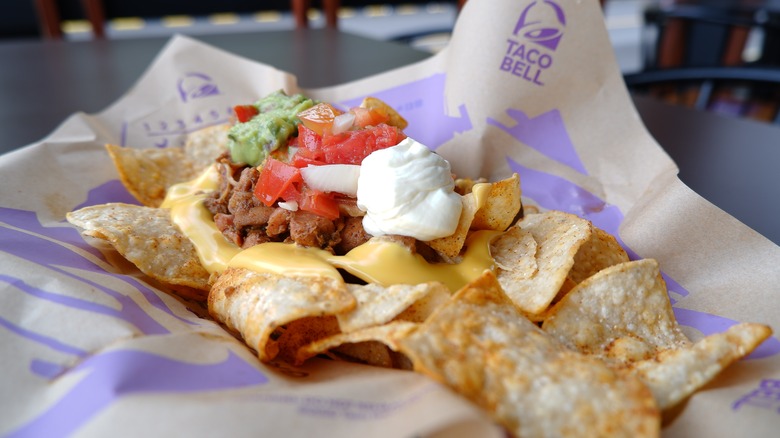 Taco Bell nachos with beef