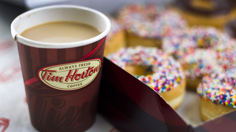 Tim Hortons coffee and doughnuts