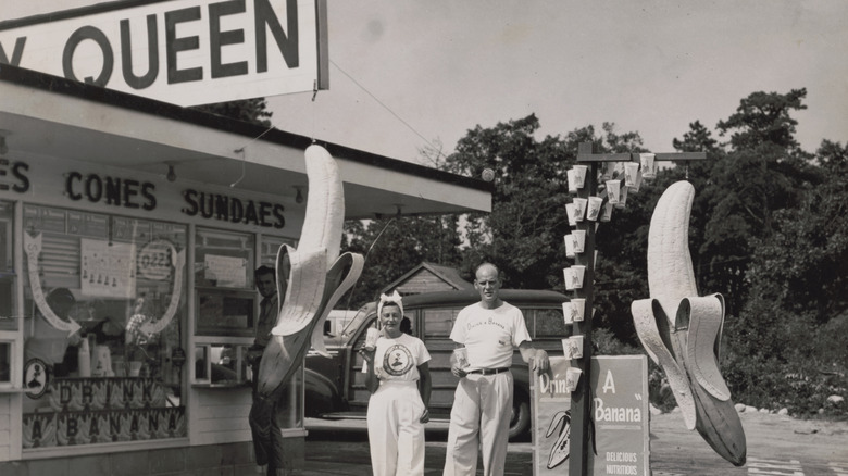 Two people outside '50s Dairy Queen