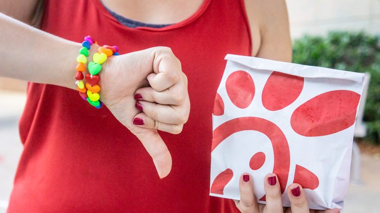 Rainbow bracelet thumbs down chick-fil-a