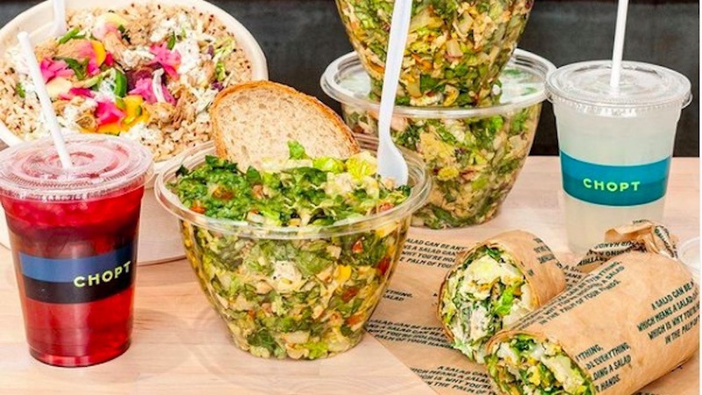 Bowls of salad and wraps from Chopt