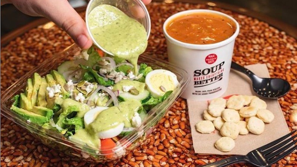 Soup and salad from Hale and Hearty
