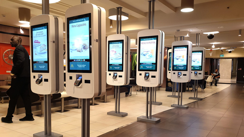 Self service kiosks at McDonalds