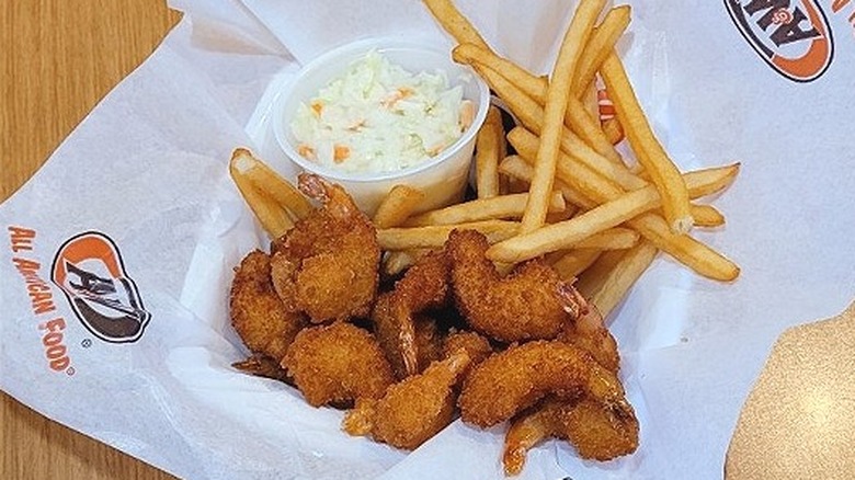 A&W Shrimp basket with fries