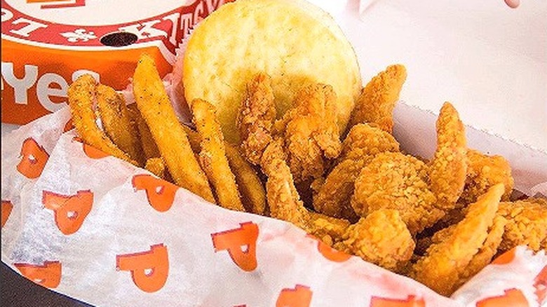 Popeyes popcorn shrimp with biscuit