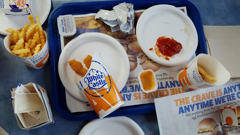 White Castle meal with zesty zing sauce 