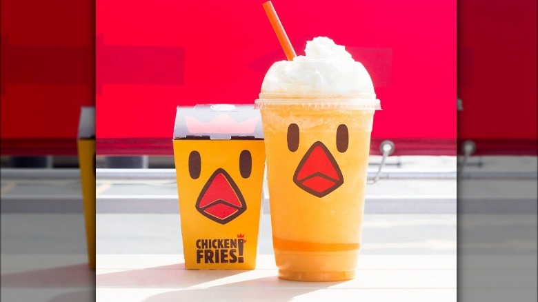 Burger King chicken fries and a chicken fries shake