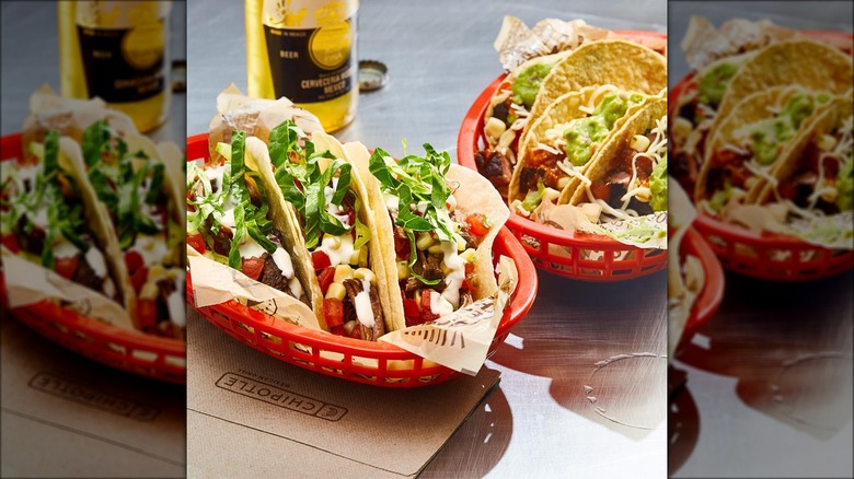 chipotle tacos in basket