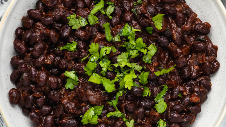 black beans with cilantro