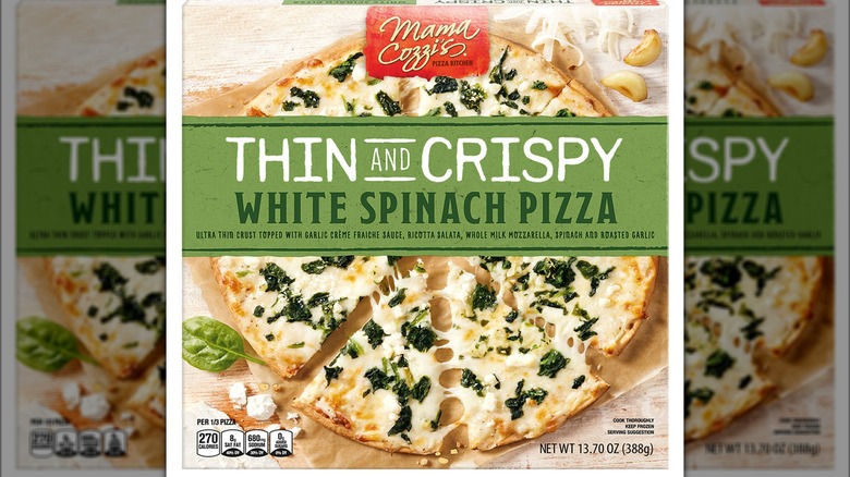 Box of white spinach pizza