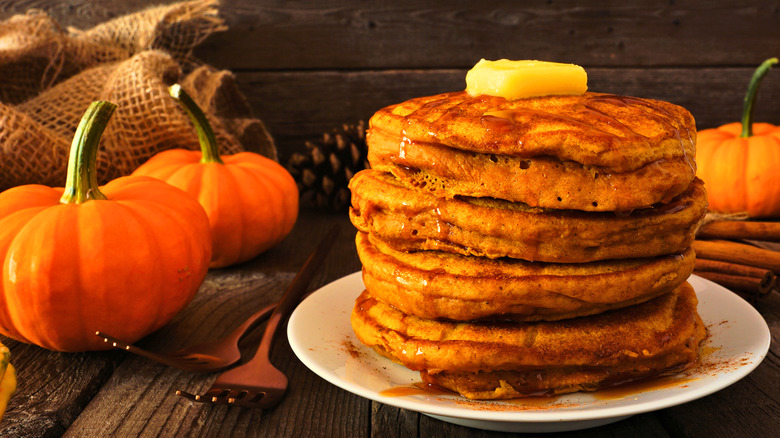 pumpkin pancakes with butter