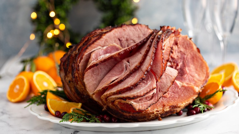 orange glazed holiday ham 