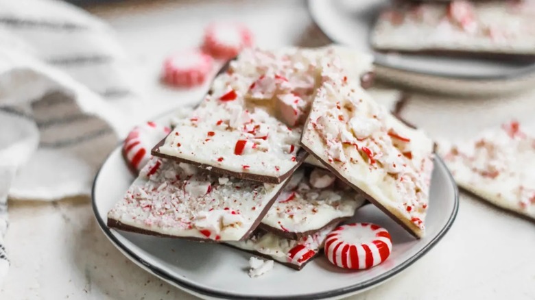 peppermint bark on plate