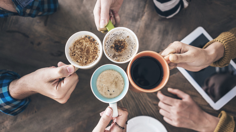 People having coffee