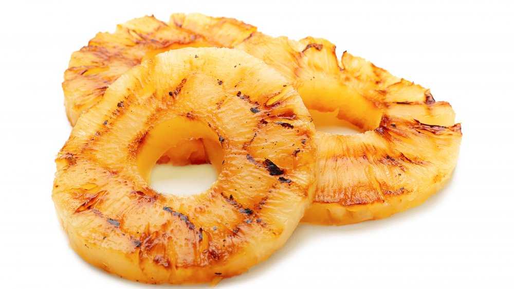 Slices of grilled pineapple