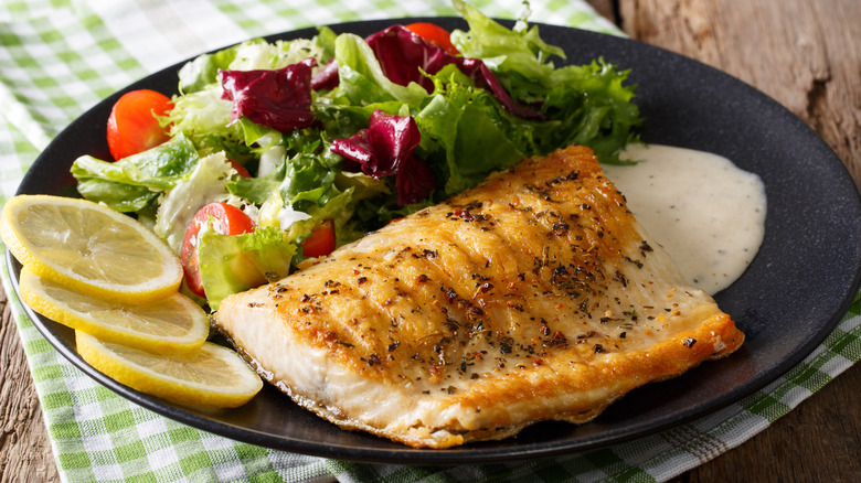 grilled arctic char with salad