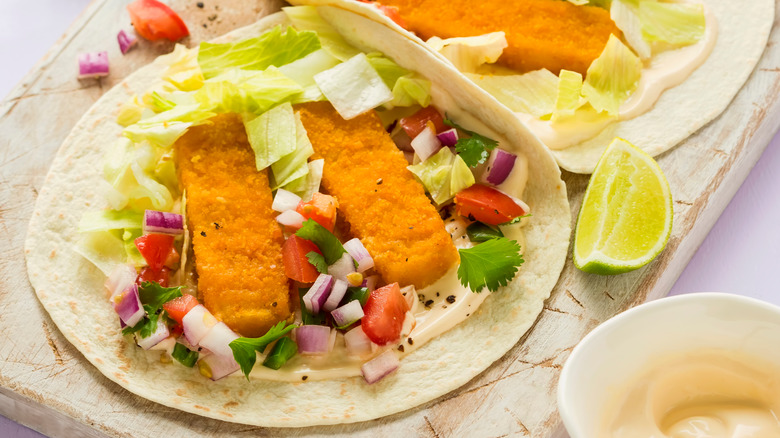 Open fish stick tacos