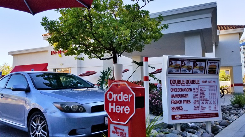 at the In-N-Out drive-thru speaker