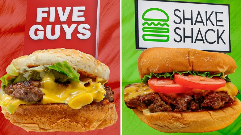 Five Guys and Shake Shack cheeseburgers