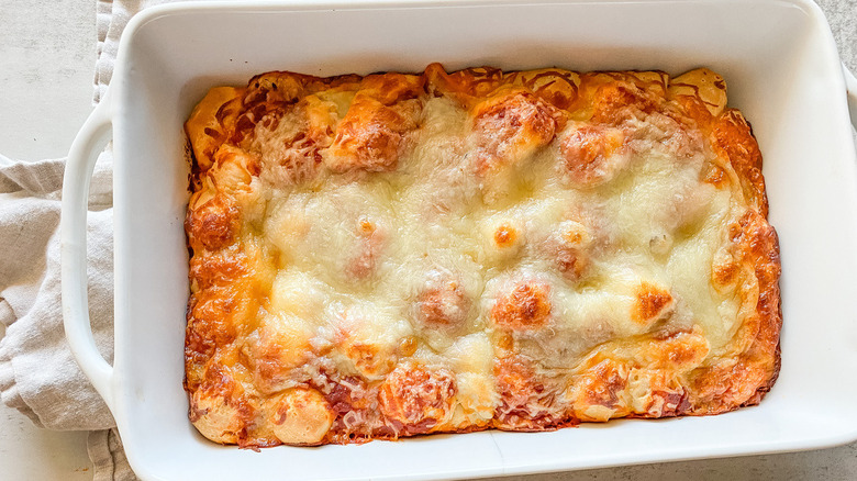 biscuit-crust pizza in pan