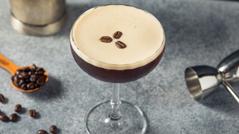 Espresso martini with foam