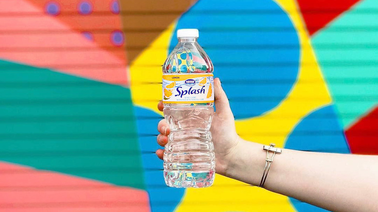 Nestle Splash water bottle with colorful background