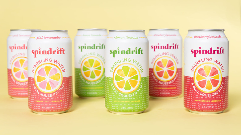 Six cans of Spindrift sparkling water