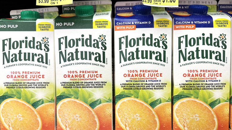 Florida's Natural orange juice cartons