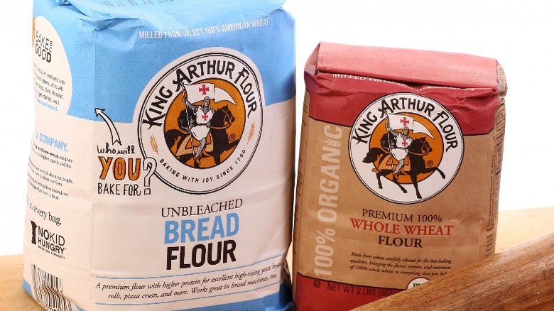 King Arthur flour bags on table