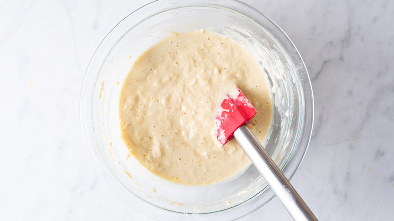 blini batter in a bowl