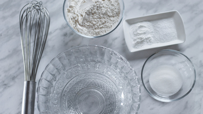 Wet ingredients laid out on the counter