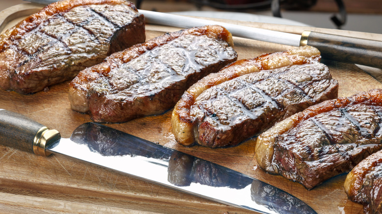 Picanha steaks on a board