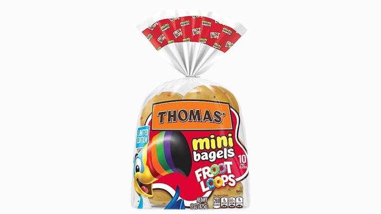 Package of Thomas' Mini Bagels Froot Loops