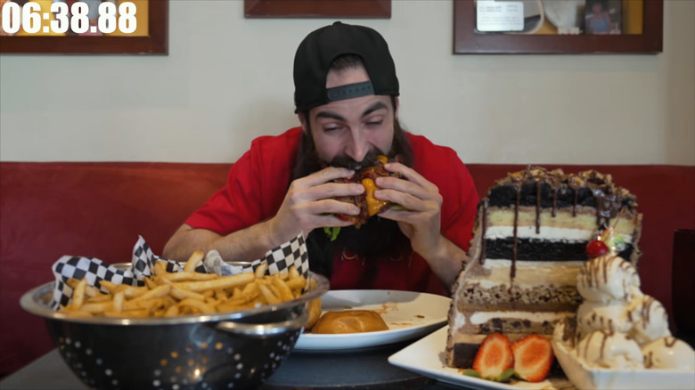 Adam Moran doing the Hard Rock Hotel Kitchen Sink Challenge